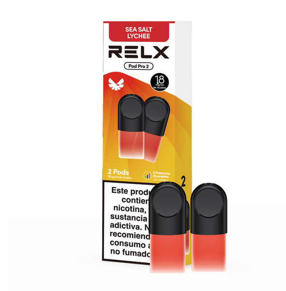 RELX ES E-cigrette Vape Pods Pro 2 Afrutados Sea Salt Lychee 18mg/ml package & product Explore RELX Vapes Today | RELX ES Vapeador E-cigrette Pods Pro Afrutados Sea Salt Lychee Afrutados 18mg/ml envases y productos Explora RELX Vapes Hoy 🛒