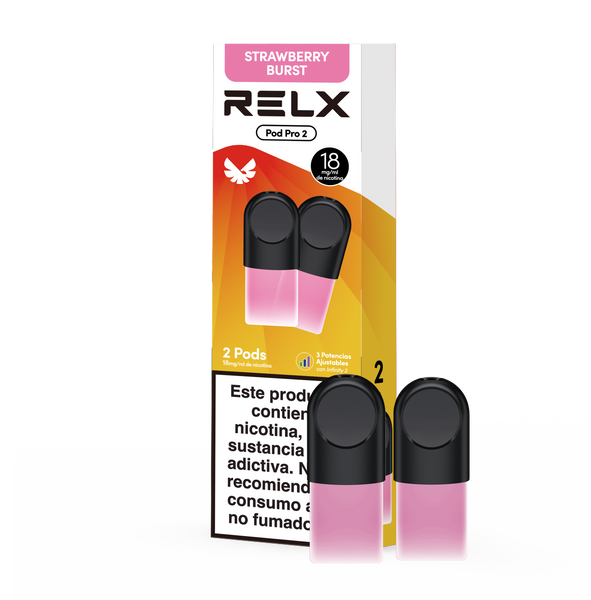 RELX ES E-cigrette Vape Pods Pro Afrutados STRAWBERRY BURST 18mg/ml package & product Your Vaping Journey Starts Here | RELX ES Vapeador E-cigrette Pods Pro Afrutados STRAWBERRY BURST Afrutados 18mg/ml envases y productos Su viaje Vaping comienza aquí 🛒