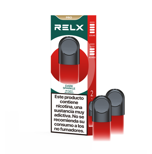 RELX ES E-cigrette Vape Pods Pro 2 Afrutados Dark Sparkle 18mg/ml package & product Explore RELX Vapes Today | RELX ES Vapeador E-cigrette Pods Pro Afrutados Dark Sparkle Afrutados 18mg/ml envases y productos Explora RELX Vapes Hoy 🛒
