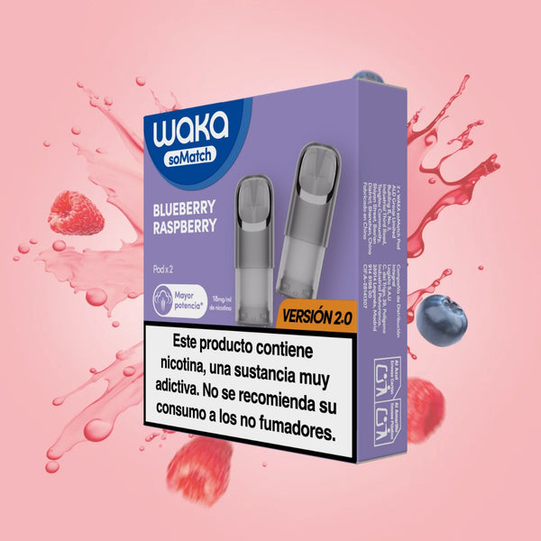 RELX-SPAIN 2 Pods/ Pack (próximamente) / Blueberry Raspberry WAKA soMatch Mini Pod
