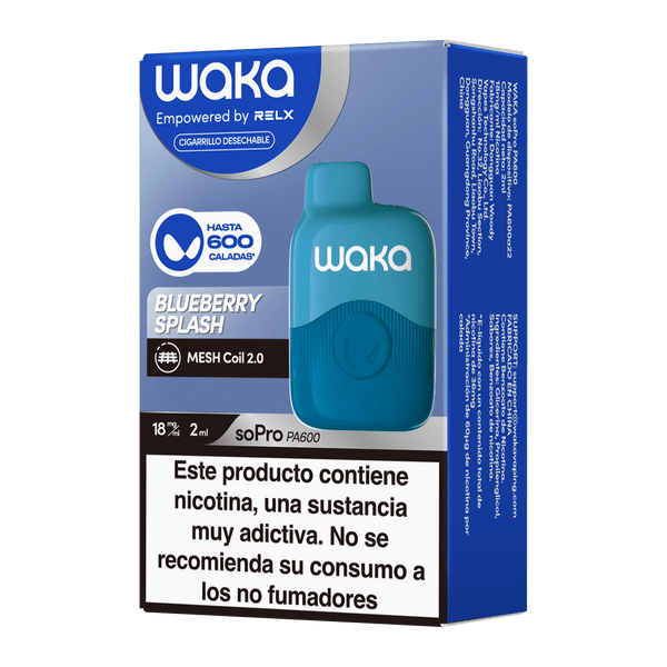 ES-WAKA 18mg/ml / Arándanos Vapeador Desechable WAKA soPro PA600 - Con Nicotina
