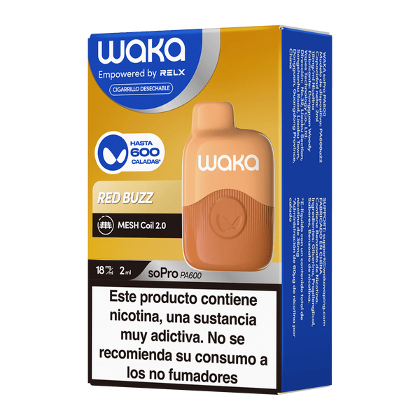 ES-WAKA 18mg/ml / Bebida Energética Vapeador Desechable WAKA soPro PA600 - Con Nicotina
