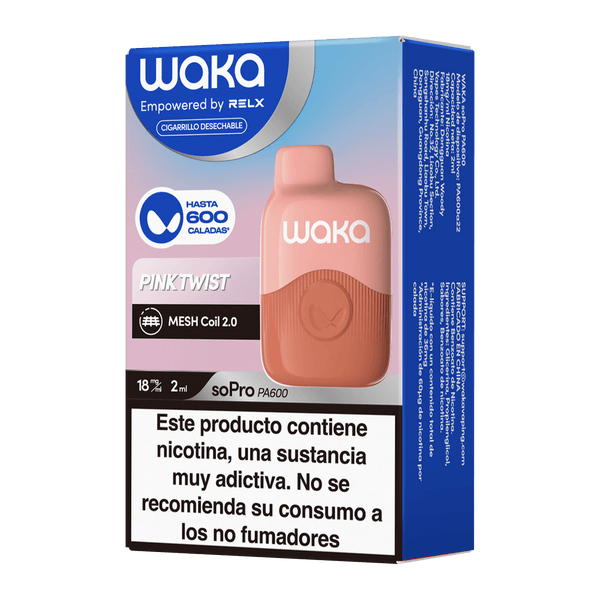 ES-WAKA 18mg/ml / Limonada de Fresa Vapeador Desechable WAKA soPro PA600 - Con Nicotina
