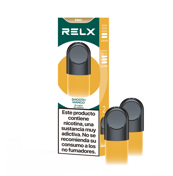 RELX ES E-cigrette Vape Pods Pro Postre SMOOTH MANGO 18mg/ml  package & product Your Vaping Journey Starts Here |  RELX ES Vapeador E-cigrette Pods Pro Postre SMOOTH MANGO Postre 18mg/ml  envases y productos Su viaje Vaping comienza aquí 🛒
